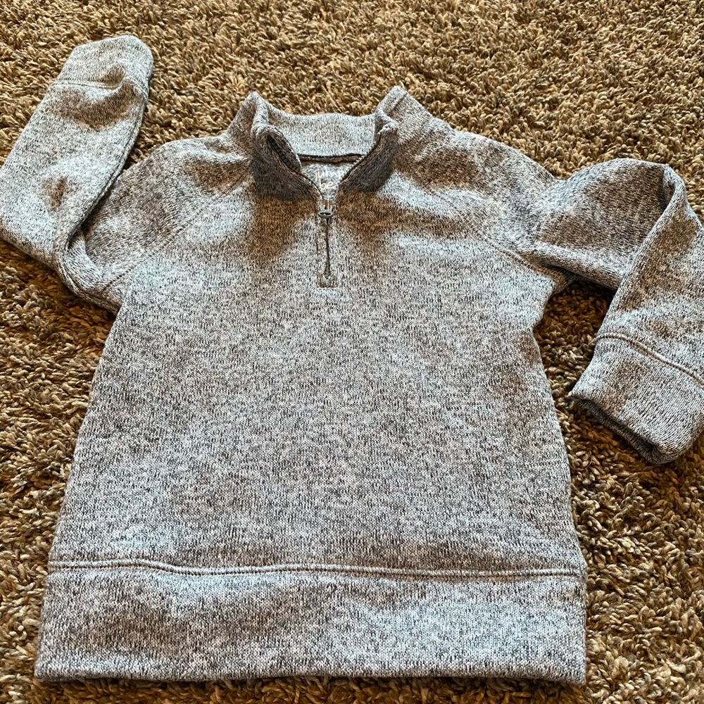Toddler Boys 1/4 zip pullover sweater.